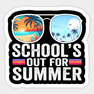 Schools Out For Summer Glasses  Of School Teacher Sticker